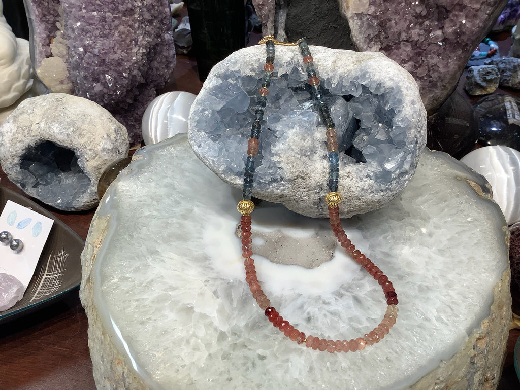 Stunning Gem Quality Shaded Moss Aquamarine & Andesine Labradorite Faceted Gemstone Beads
