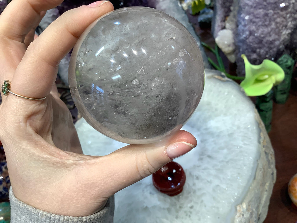72mm Natural Rock Crystal Round Gemstone Sphere Healing Sphere