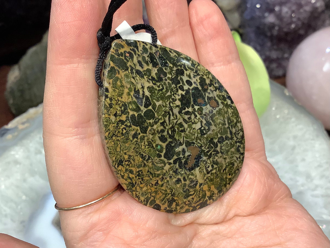 Natural Cuprite teardrop gemstone pendant - rare material