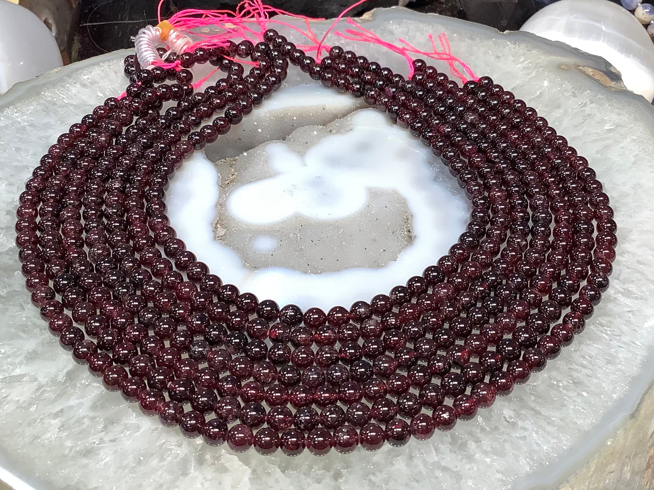 Natural Red garnet 6mm round gemstones