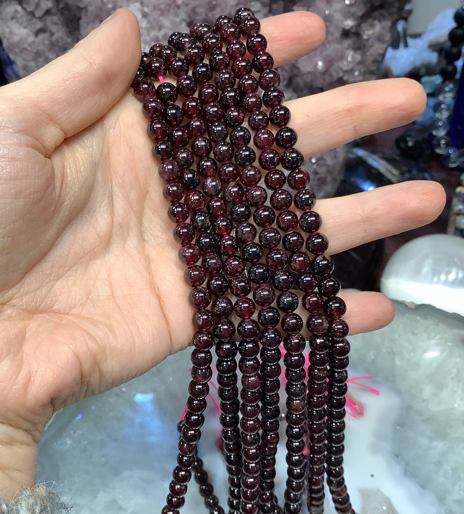 Natural Red garnet 6mm round gemstones