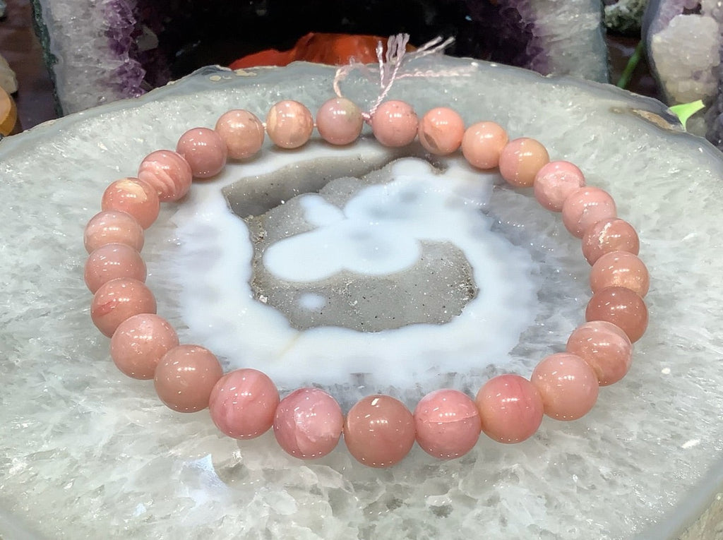 Natural Peru Pink Opal Round Gemstone Beads - 15mm