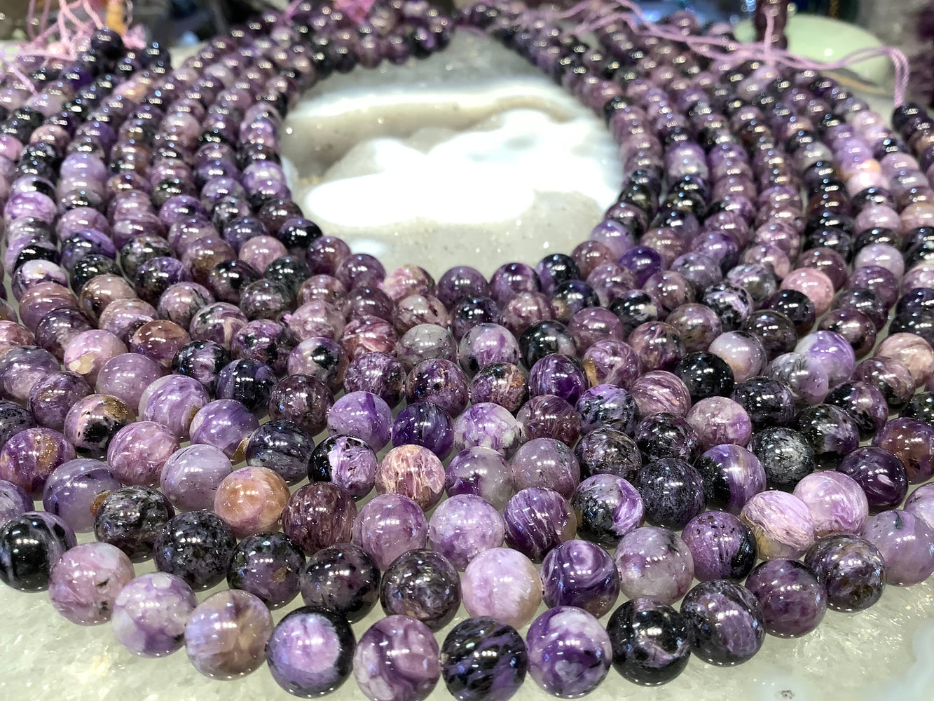 8mm Natural Purple Russian Charoite Round Gemstone Beads
