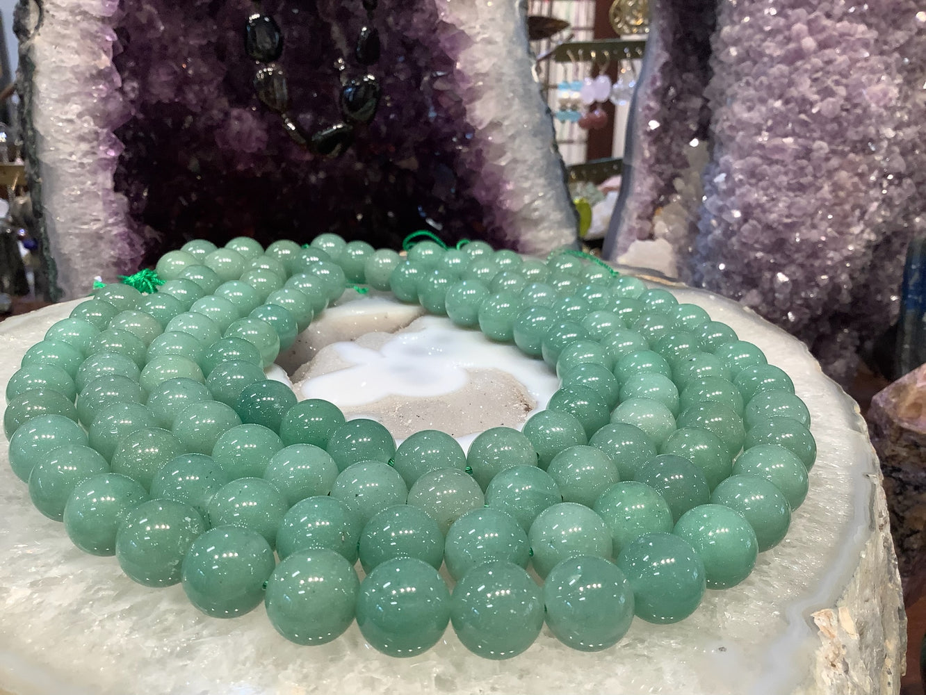 Natural Green aventurine round gemstone beads - 14mm
