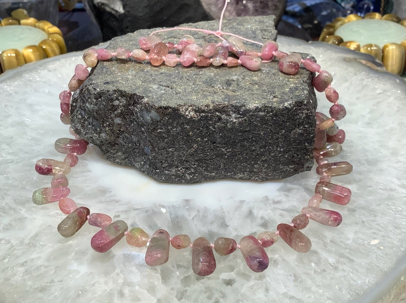 Rare Watermelon Tourmaline Smooth Pendant / Nugget Gemstone Beads