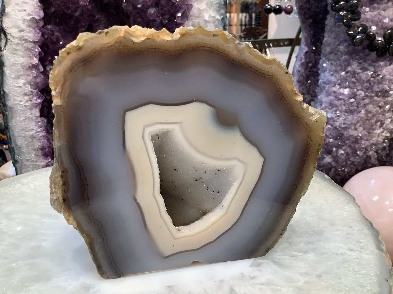 Natural agate drusy geode #3