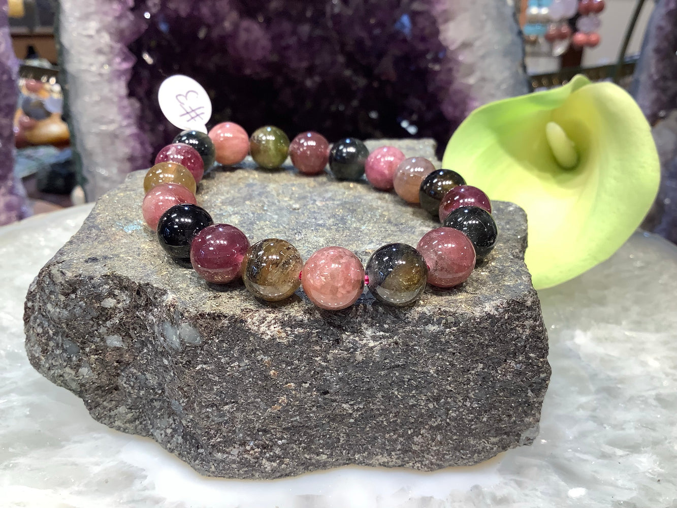Tourmaline 10mm multicolour gemstone bracelet #3