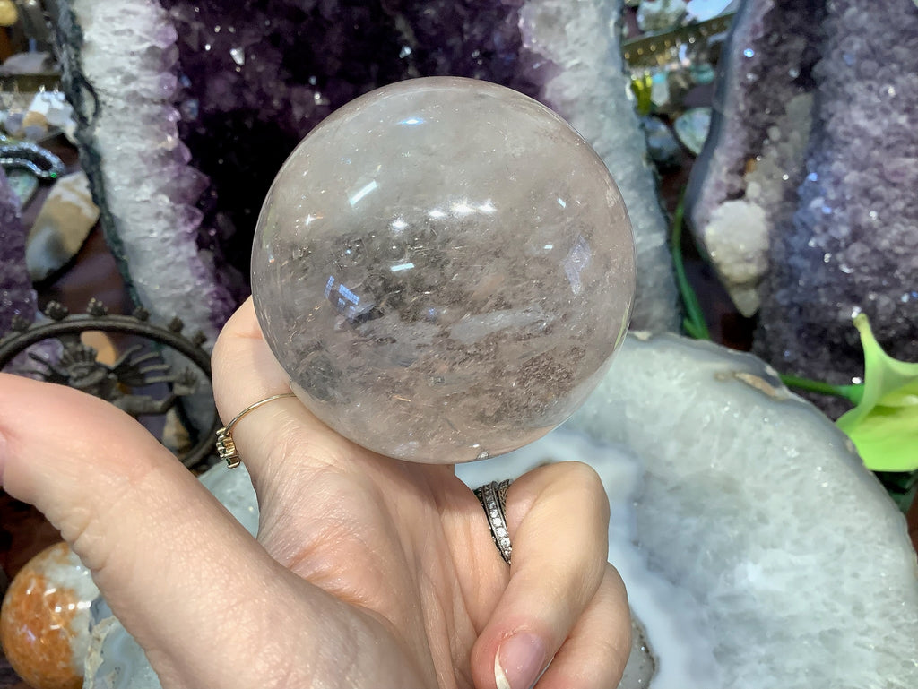 72mm Natural Rock Crystal Round Gemstone Sphere Healing Sphere