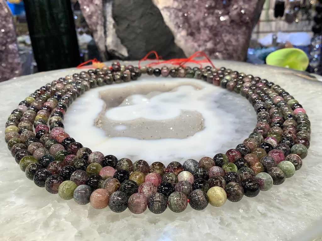 Beautiful cats eye tourmaline 7mm gemstone beads