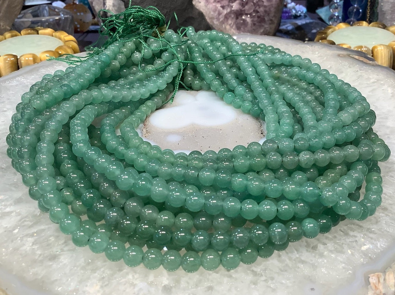 6mm Natural Green aventurine round gemstone beads