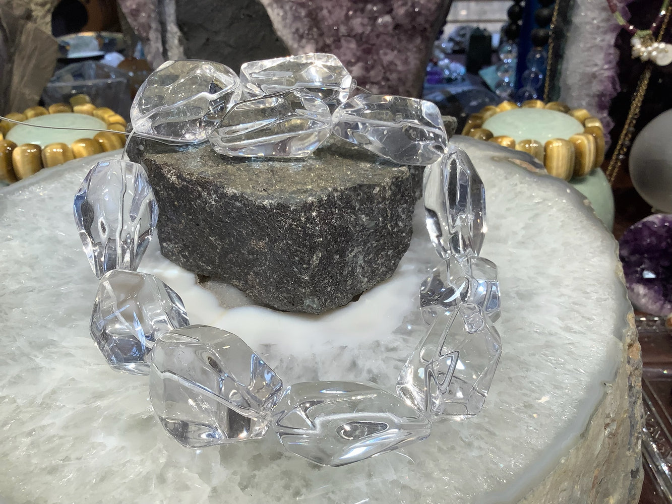 Rock Crystal Faceted Nugget Gemstone Beads #3