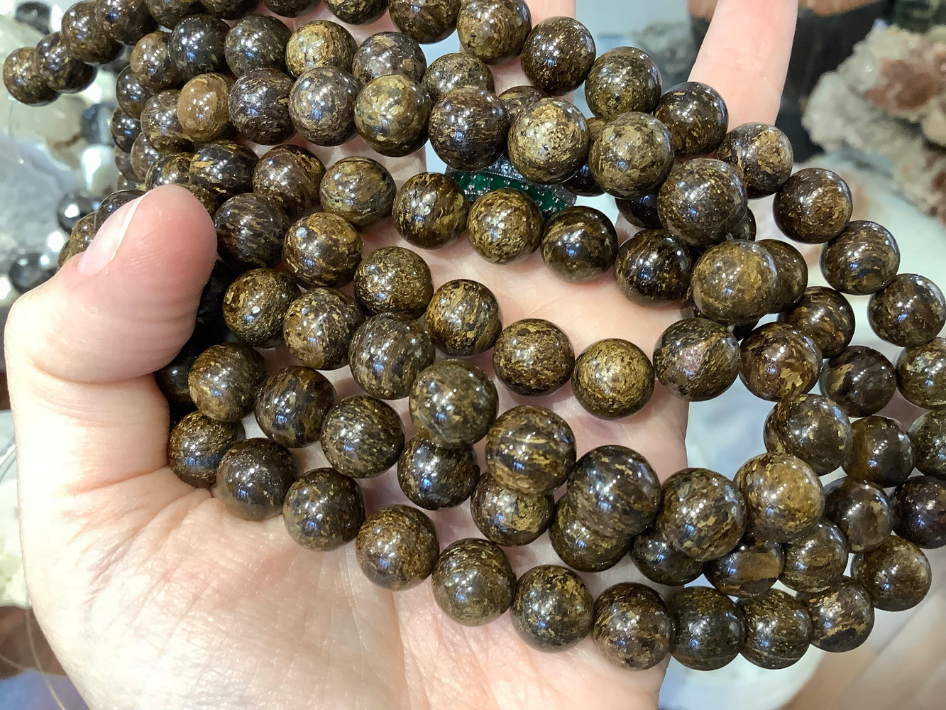 Bronzite 10mm round gemstones