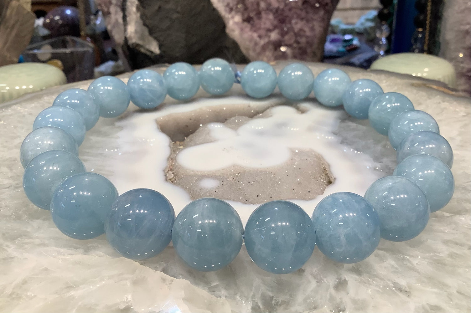 Stunning Natural Cat’s Eye Aquamarine Gemstone Beads - 18mm