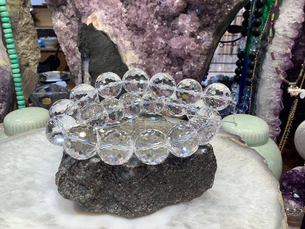 Stunning 20mm Rock crystal cut gemstone beads