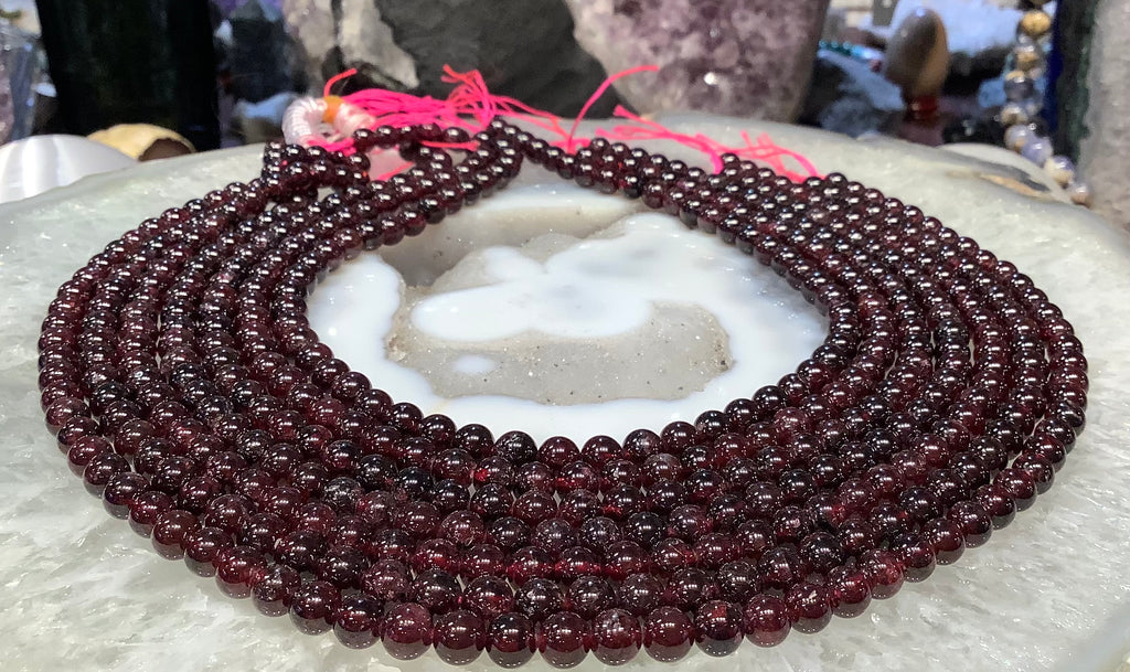 Natural Red garnet 6mm round gemstones