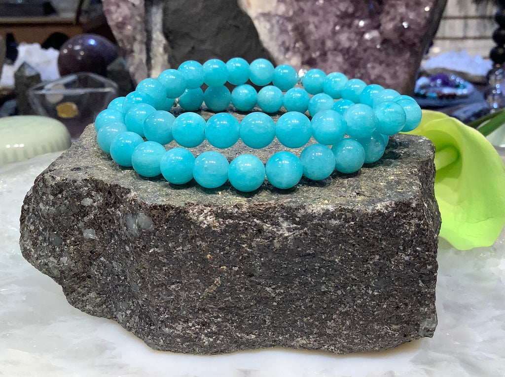 Superb  Peruvian Amazonite 8mm gemstone bracelet