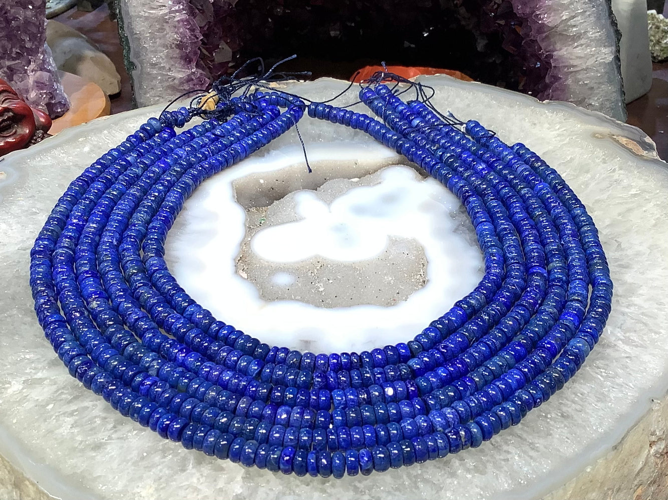 Lapis lazuli 6mm smooth rondelle gemstones