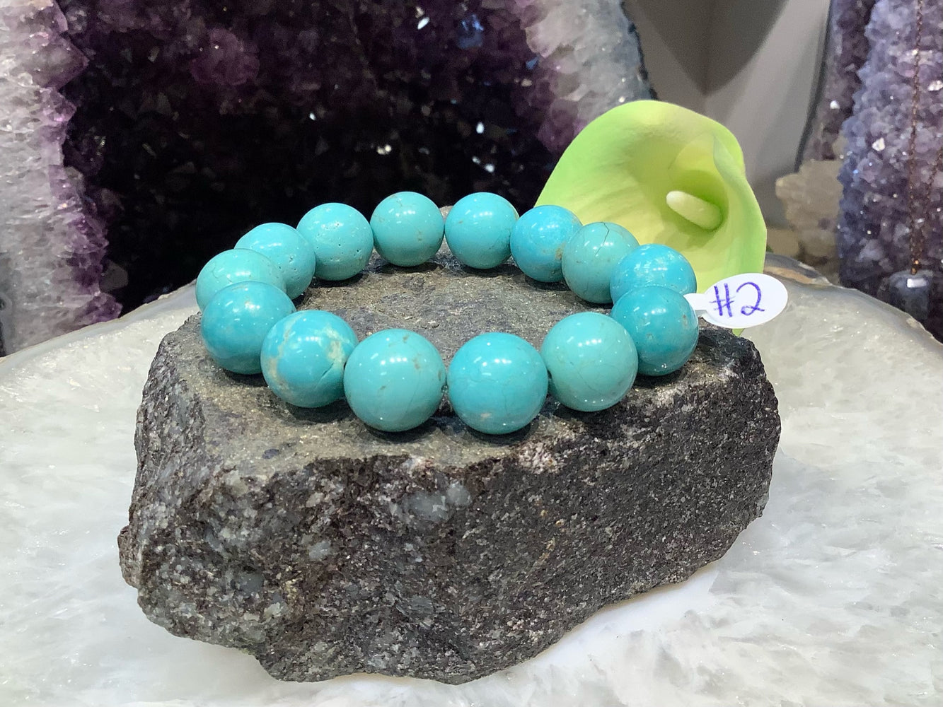 Stunning Natural Nevada Mine #8 Turquoise Gemstone Bead Bracelet #2