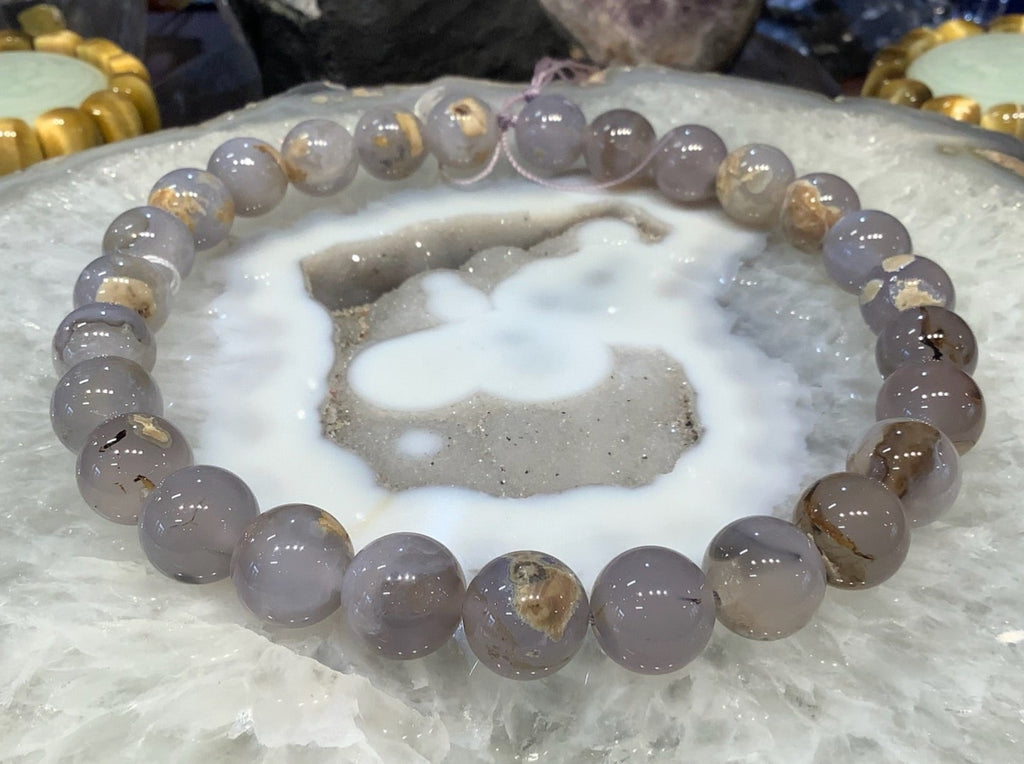 16mm Natural Blue Chalcedony Gemstone Beads