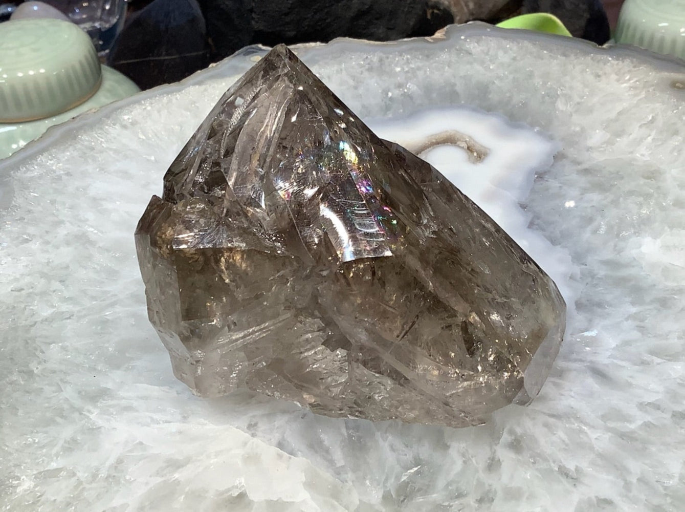 Natural Rare Skeletal Smoky Herkimer Diamond Specimen ( 380 grams)