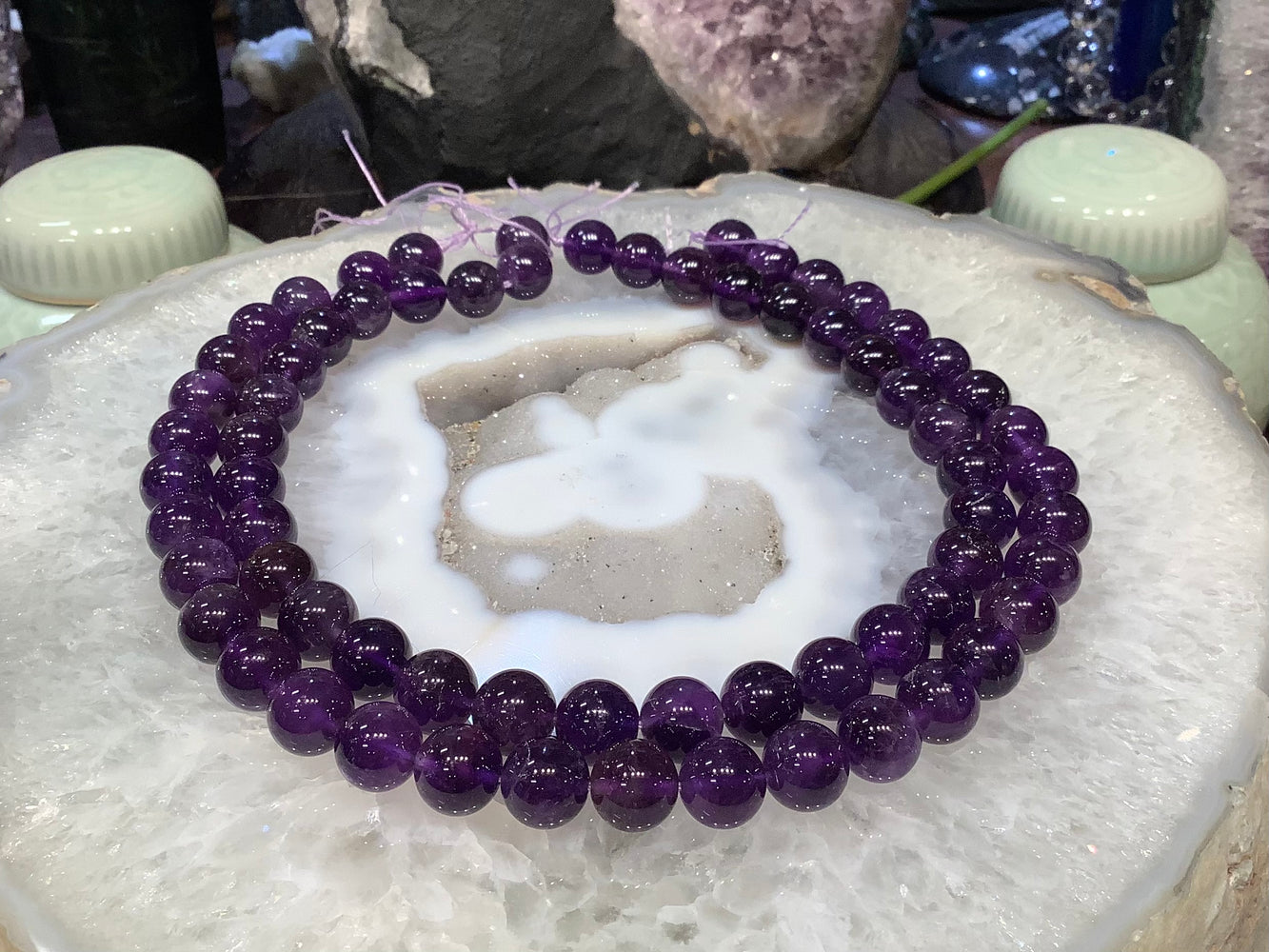 Deep Purple Amethyst 12mm gemstone beads