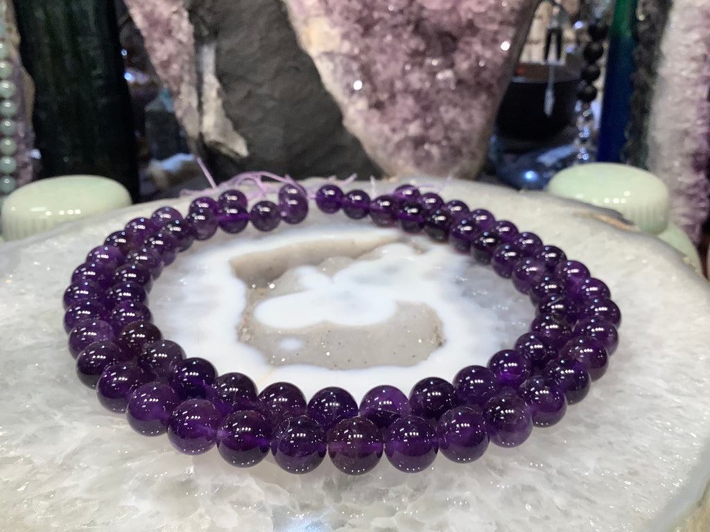 Deep Purple Amethyst 12mm gemstone beads