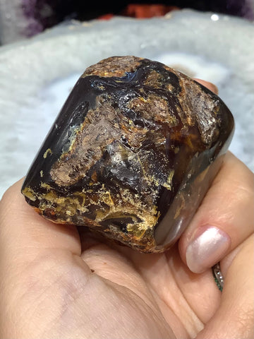 2x2” Blue Sumatran amber specimen