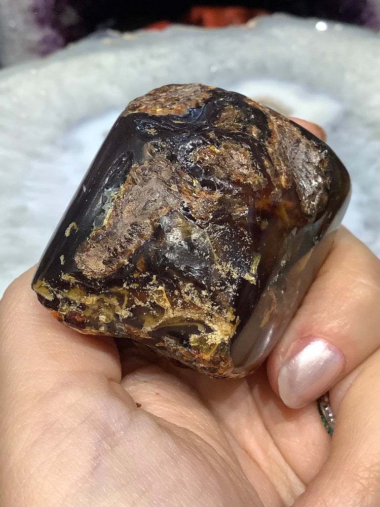 2x2” Blue Sumatran amber specimen