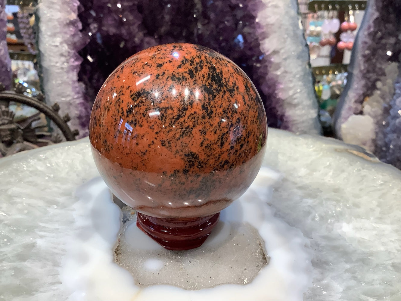 63mm Natural Red Jasper Gemstone Sphere