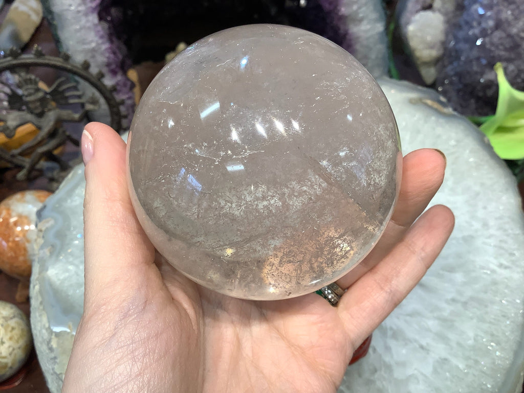 62mm Natural Rock Crystal Round Gemstone Sphere Healing Sphere
