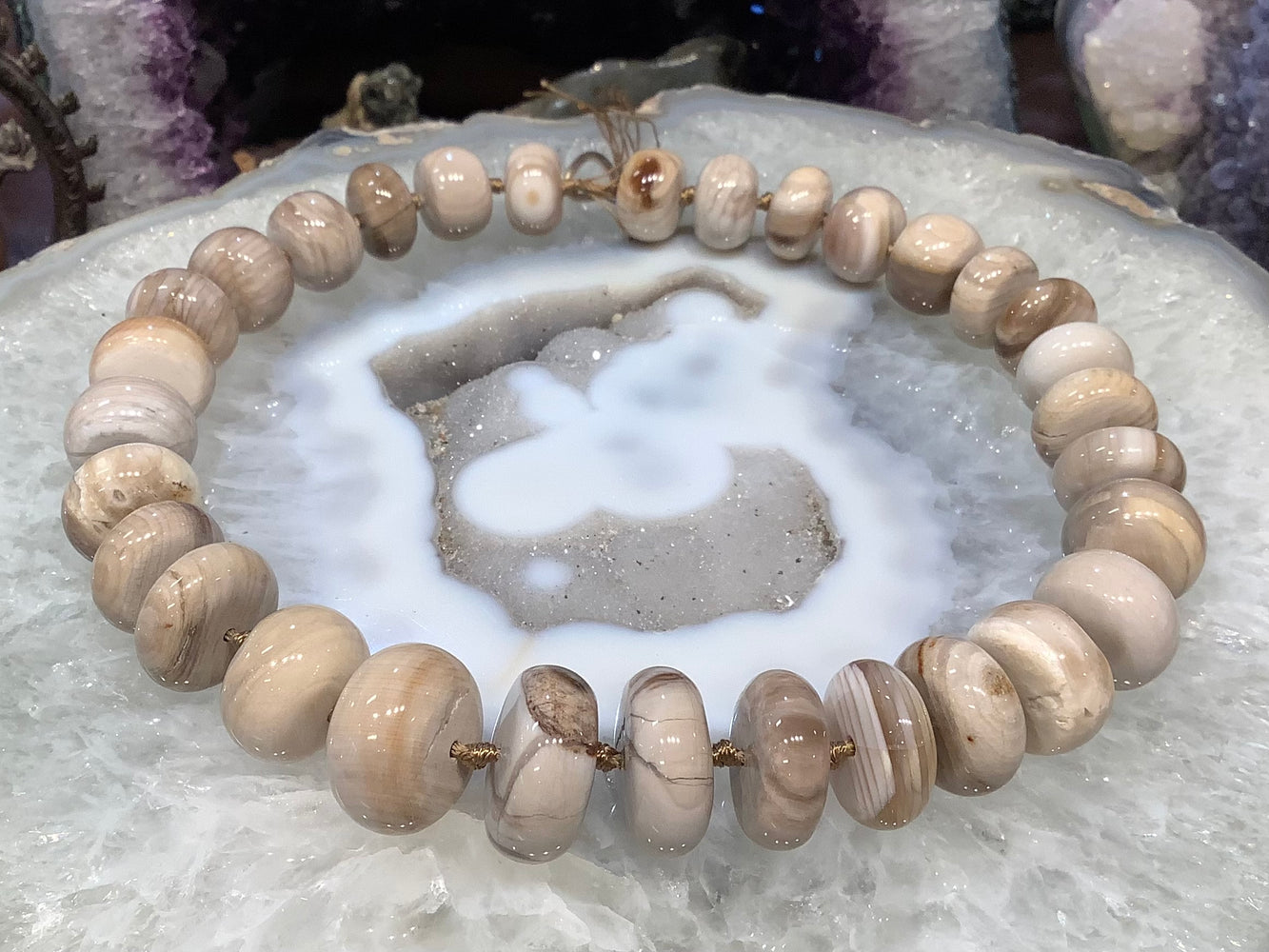 17-23mm Large Wood fossil smooth rondelle gemstone beads