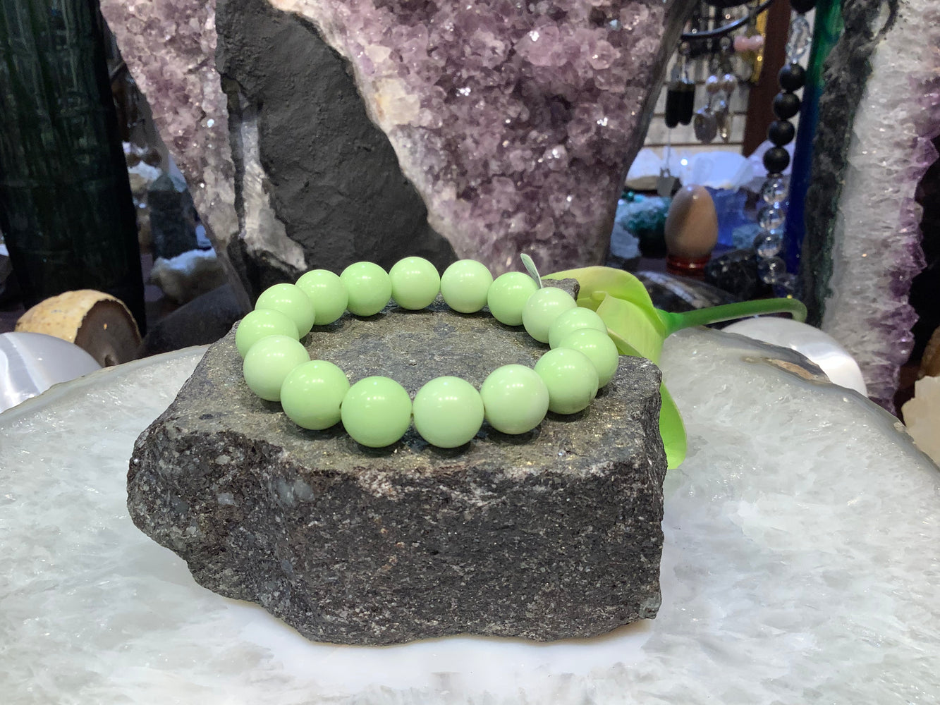 Lemon Magnesite 12mm gemstone bracelet