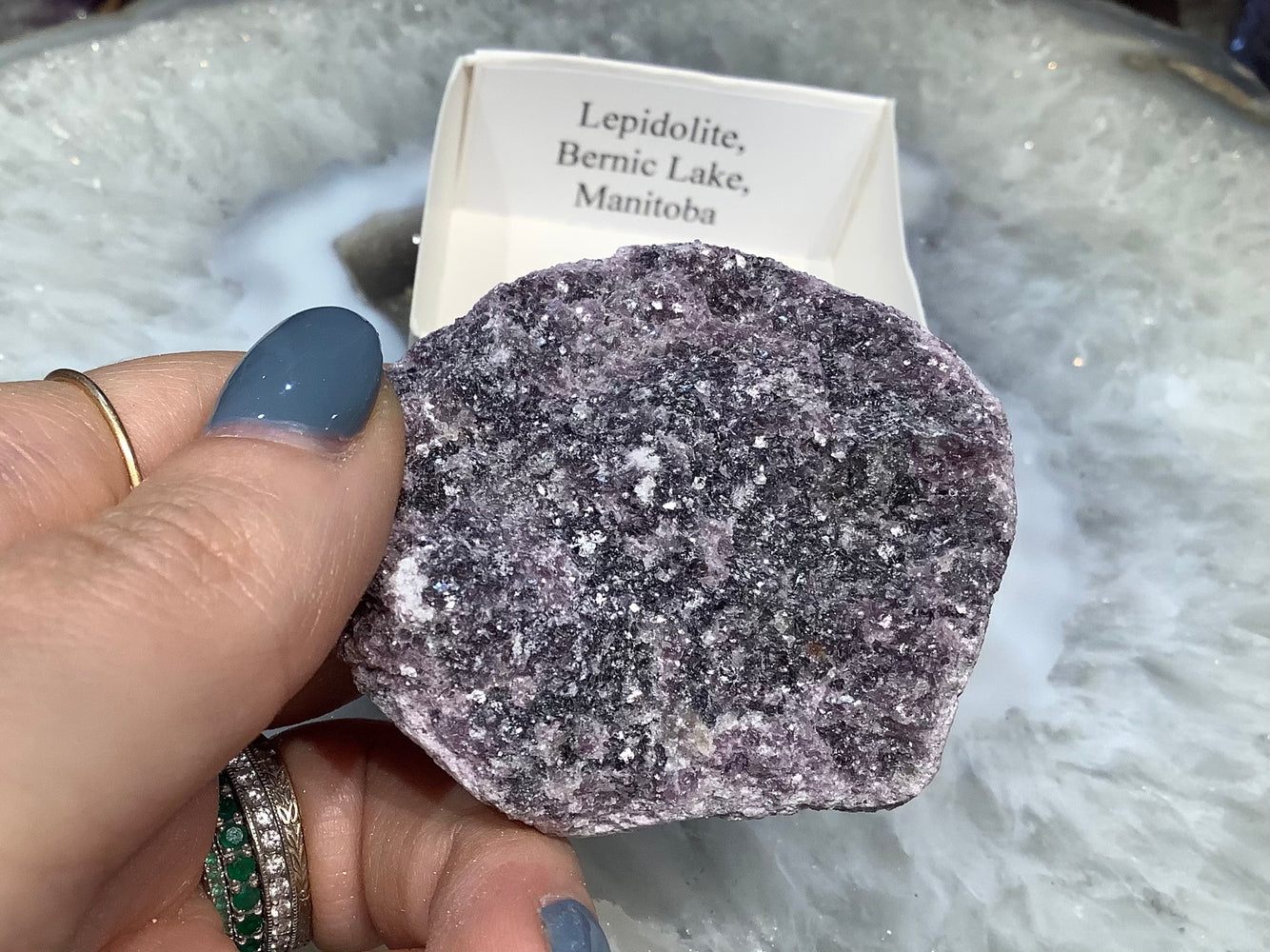 Beautiful Sparkly purple lepidolite gemstone specimen
