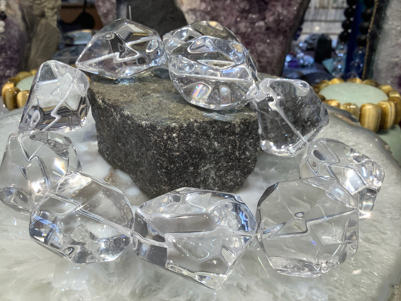 Rock Crystal Faceted Nugget Gemstone Beads #4