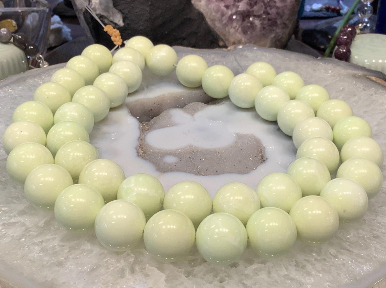 18mm Lemon Magnesite Gemstone Round Beads