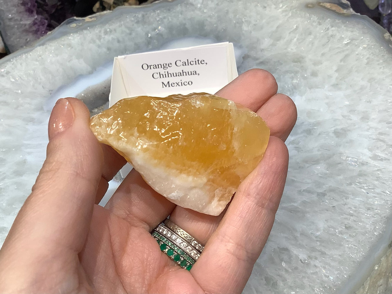 Natural Yellow calcite gemstone specimen -  Chihuahua Mexico