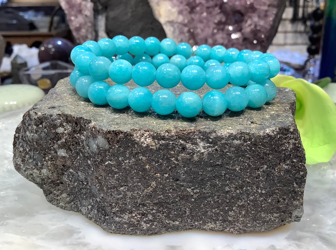 Superb  Peruvian Amazonite 8mm gemstone bracelet