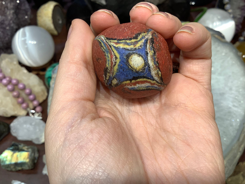 Vintage Akoso glass Bodom large bead Ghana 1 piece