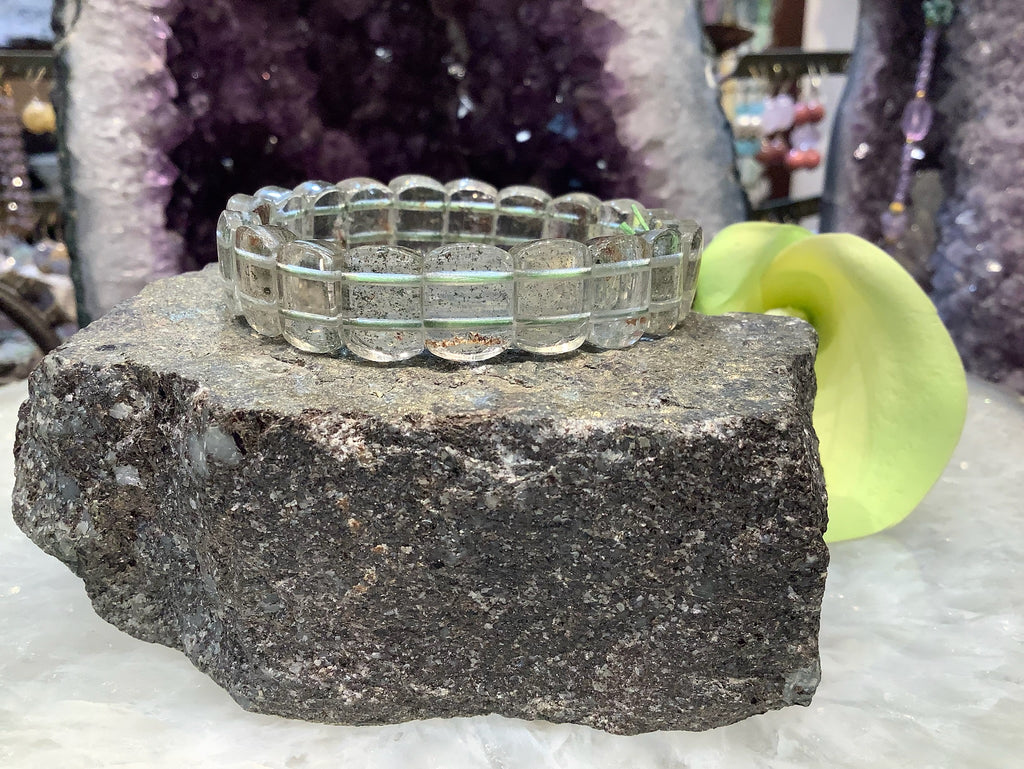 Stunning Natural Green Lodalite Quartz Gemstone Bracelet