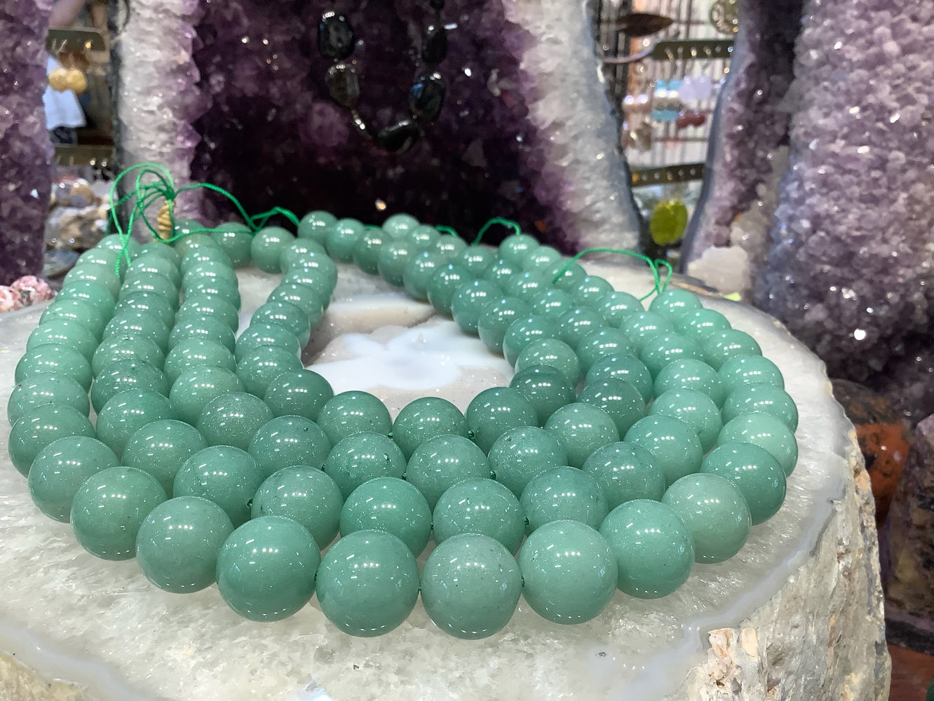 Natural Green aventurine round gemstone beads - 16mm