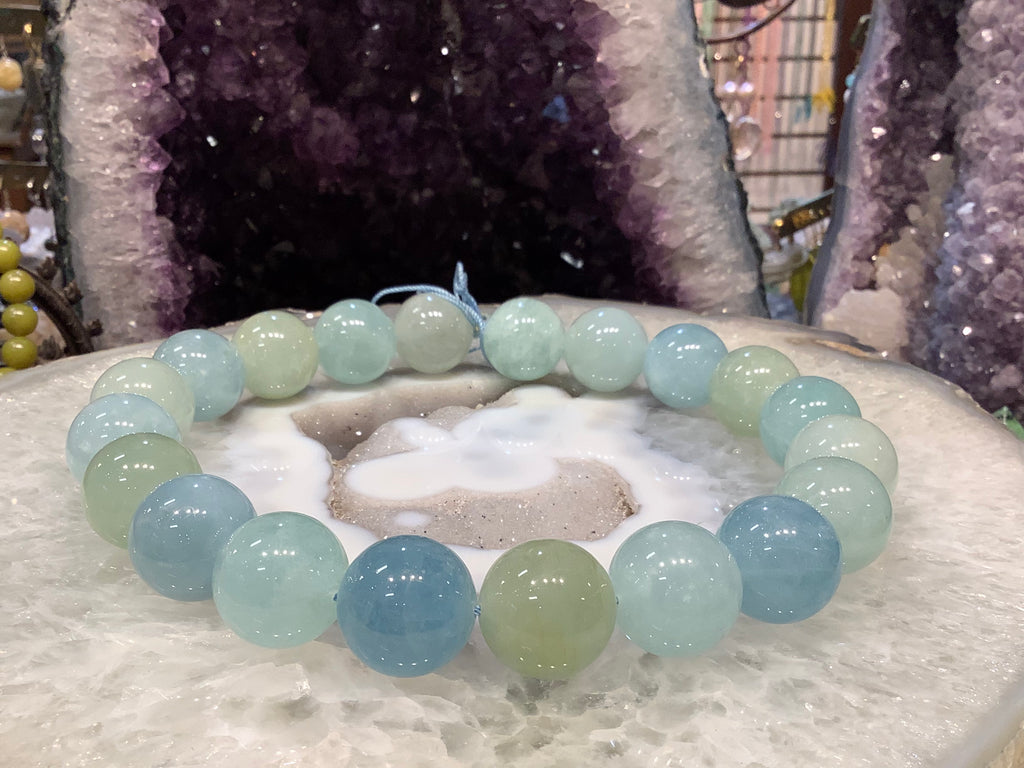 Natural Stunning Gem Aquamarine Round Gemstone Beads