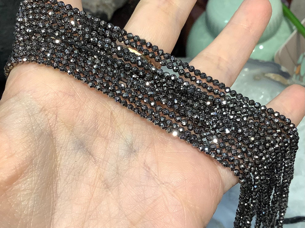Gunmetal pyrite faceted 2.5mm brilliant gemstones