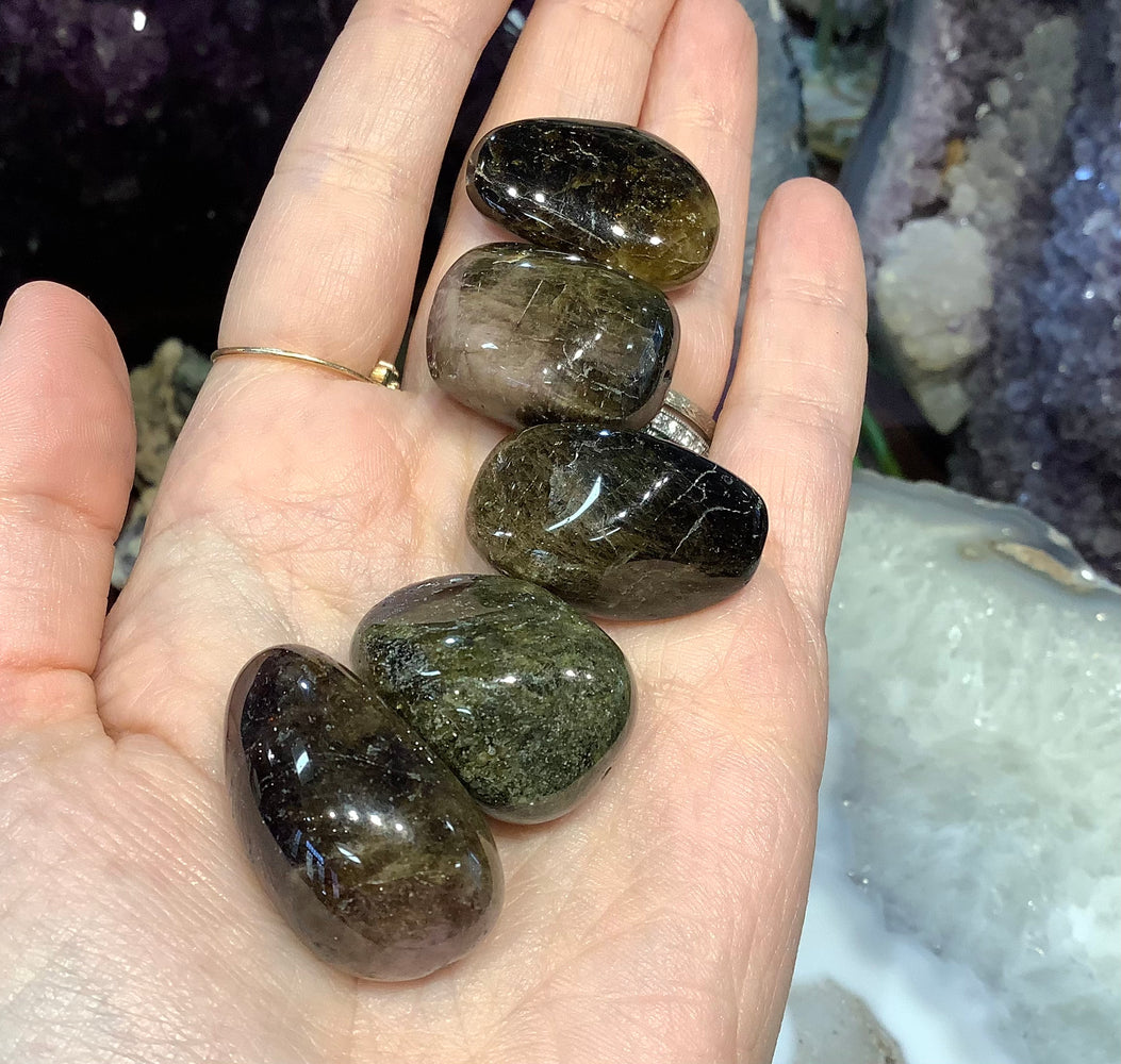 5 Large Tourmaline tumble gemstone beads #1