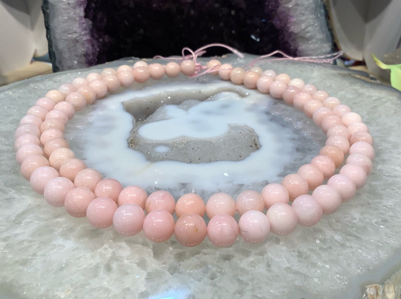 Baby pink 12mm Peru Pink Opal Gemstone Beads beautiful !