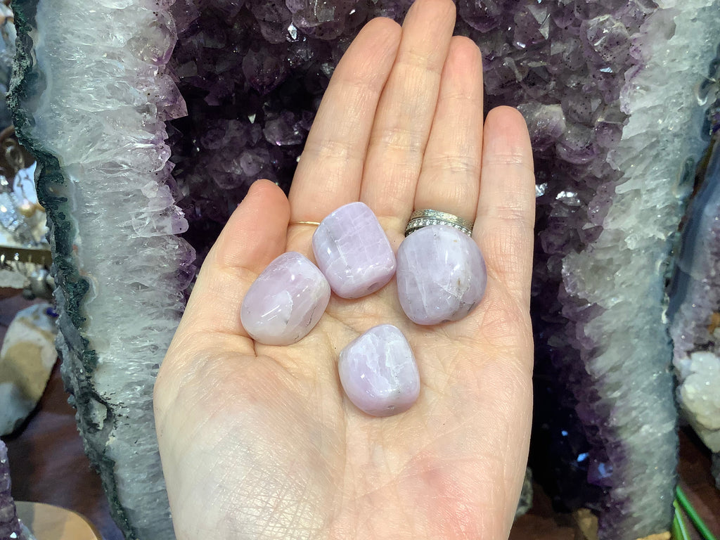 4 Large Kunzite 21-23mm tumble gemstone beads