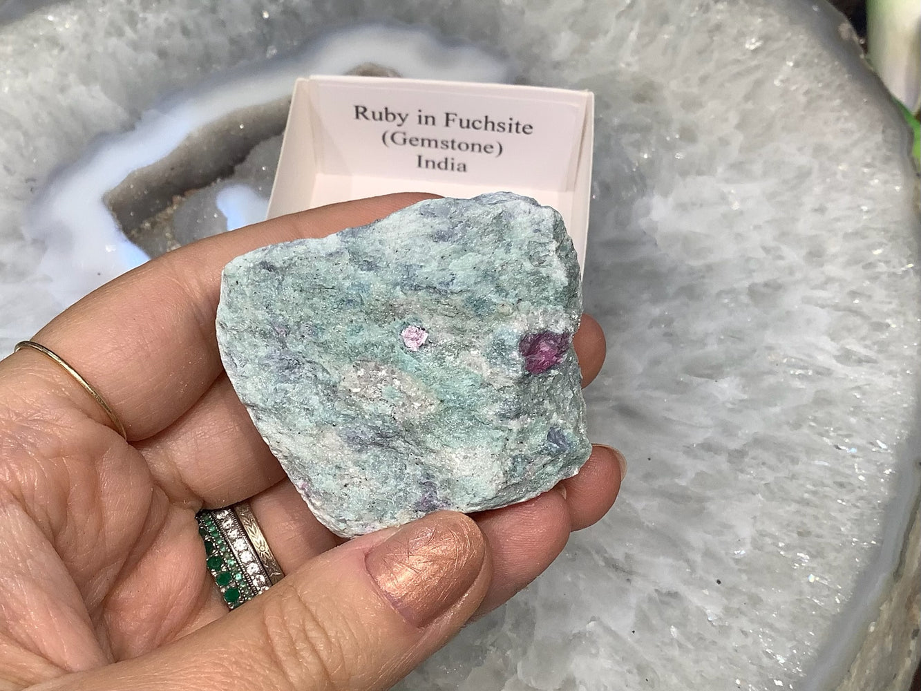 Natural Ruby in Fuchsite Healing Gemstone Specimen India