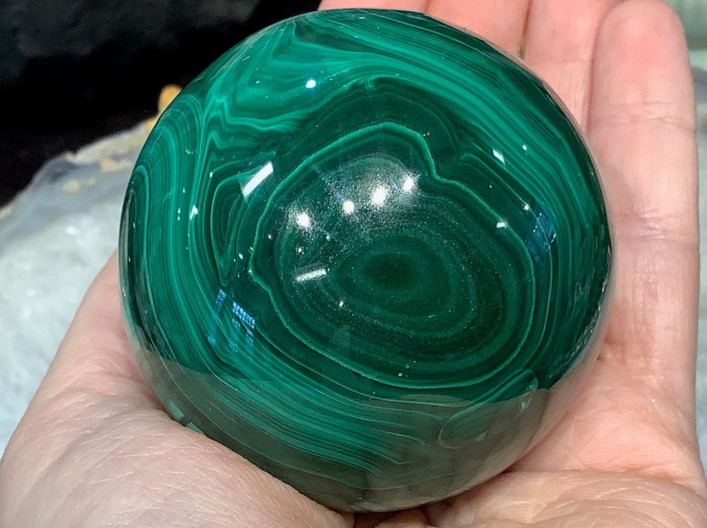 Natural Green Malachite gemstone sphere 54mm