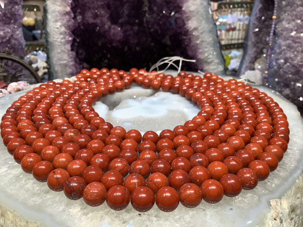 Natural Red Jasper Round Gemstone Beads - 10mm