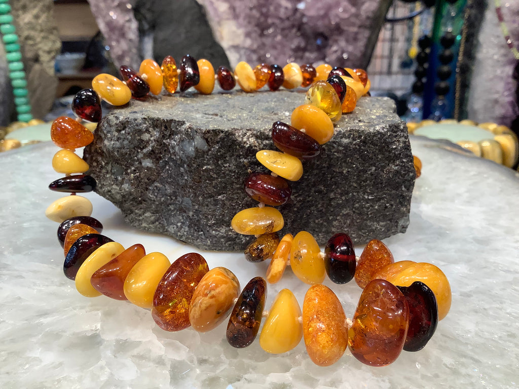Superb Baltic Multicolor Amber Nugget Gemstone Beads
