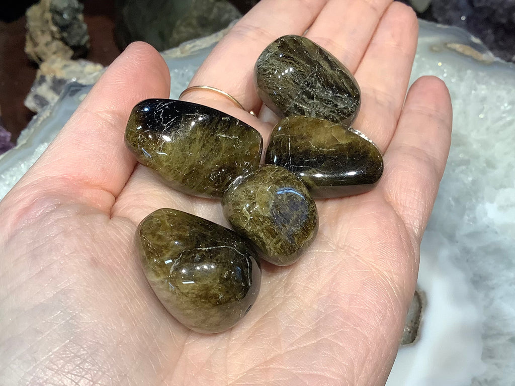 5 Large Tourmaline tumble gemstone beads #2